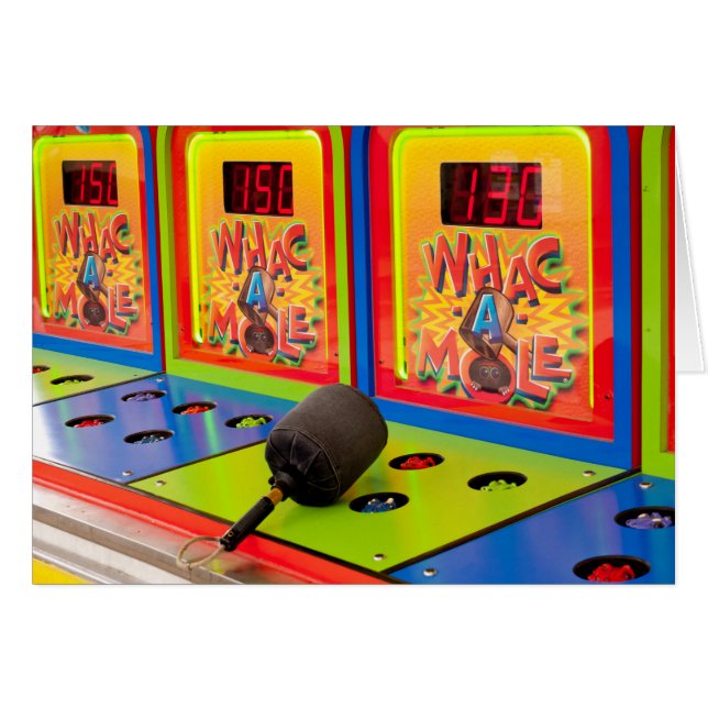 Whac A Mole Arcade Game Cards (Front Horizontal)