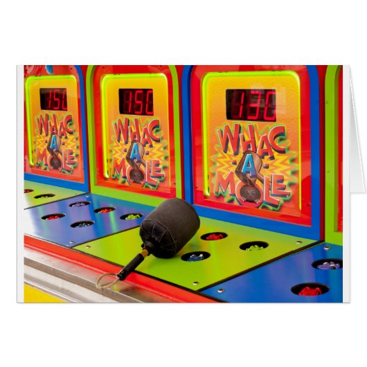 Whac A Mole Arcade Game Cards (Front Horizontal)