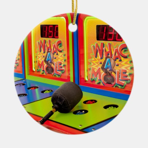 Whac A Mole Arcade Game Ceramic Ornament