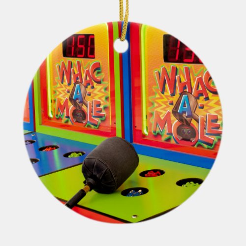 Whac A Mole Arcade Game Ceramic Ornament