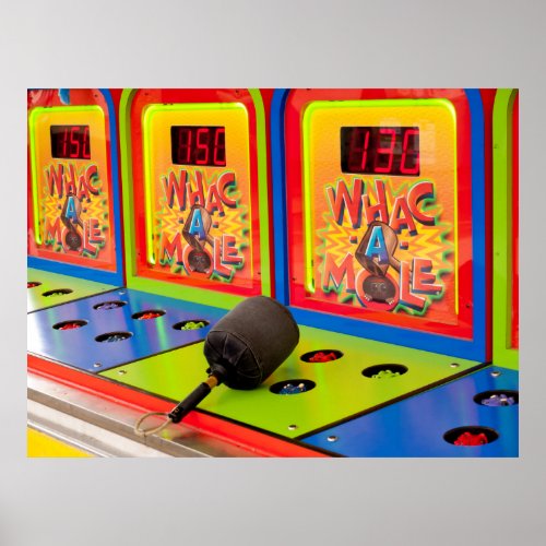 Whac A Mole Arcade Game Poster