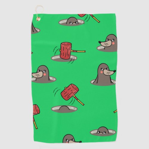 Whack_A_Mole Pattern Golf Towel