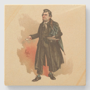 Whackford Squeers,  Kyd, Dickens Nicholas Nickleby Stone Coaster
