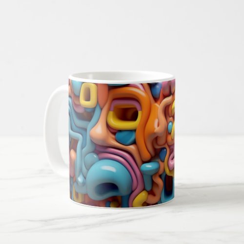 Whacky 3D Design Pattern Digital Art Gift Coffee Mug
