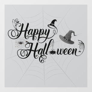 Whacky Happy Halloween With Webs Window Cling