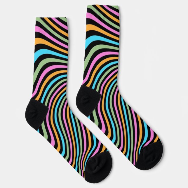 Whacky Line Pattern Socks (Right)