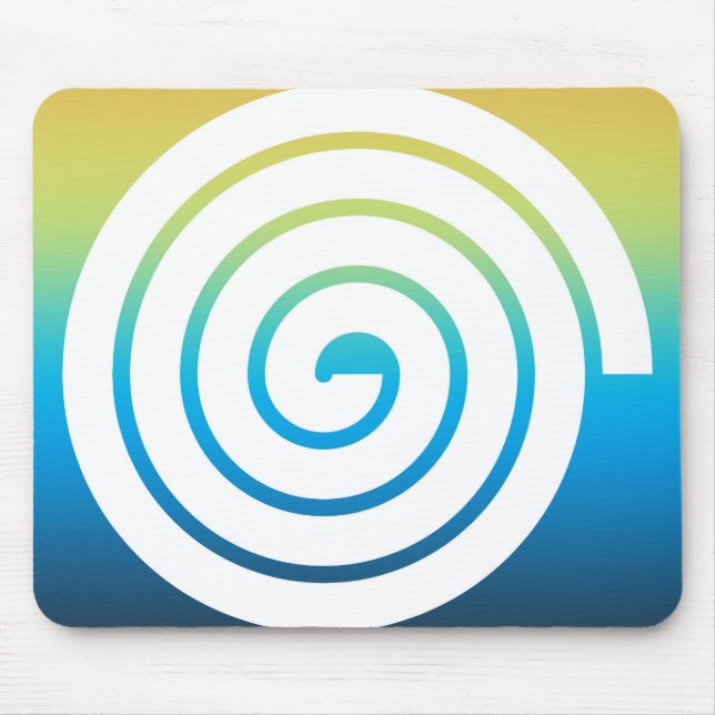Whaite spiral color background mouse pad (Front)