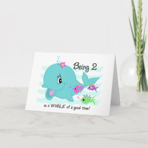 Whale 2nd Birthday Card