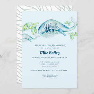 Whale Adventure Ocean Under the Sea Birthday Invitation