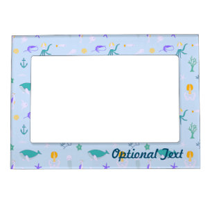 Whale, Anchors, Corals and Seaweed Pattern Magnetic Frame