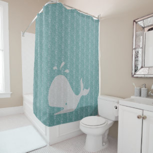 Whale and Bubbles Shower Curtain