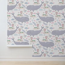 Whale and Bunny Wallpaper