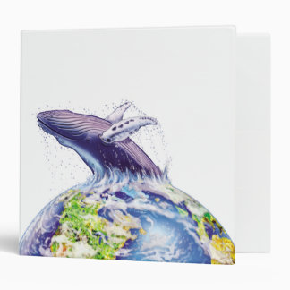 whale and earth design 3 ring binder