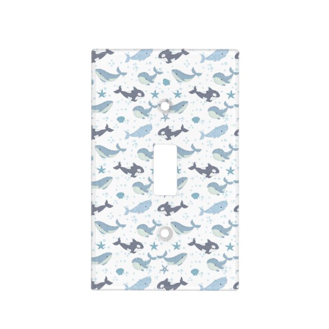 Whale and Killer whale Light Switch Cover (Front)