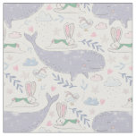 Whale and Rabbit Winter Wonderland Fabric