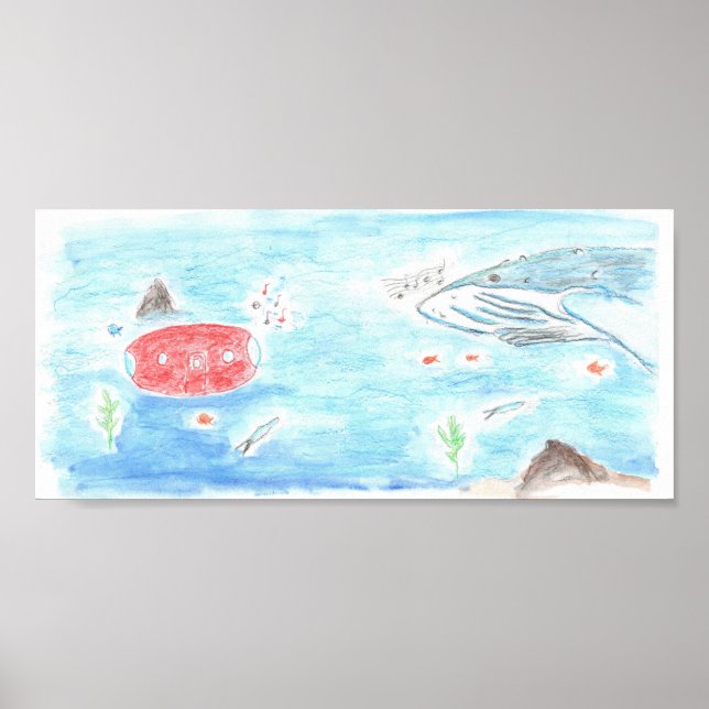 Whale and Red Runner Singing Poster (Front)