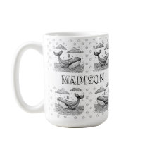 Whale and Stars Pattern Kids Personalized Coloring