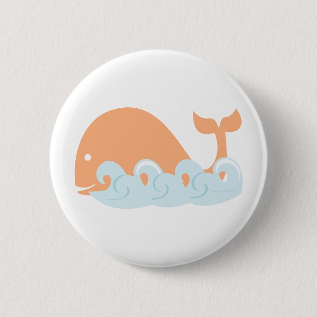 Whale and Waves Button (Front)