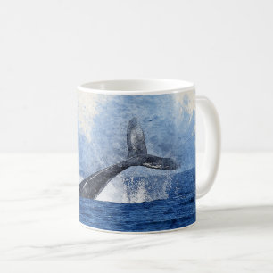 Whale art  coffee mug