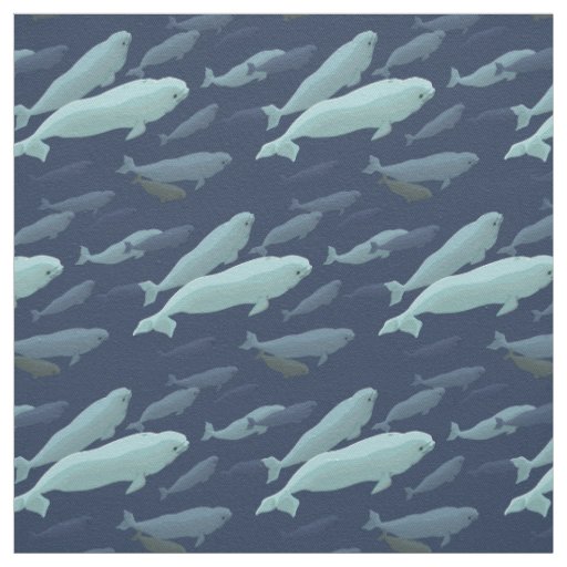 Whale Art Fabric Beluga Whale Fabric Cotton or Pol