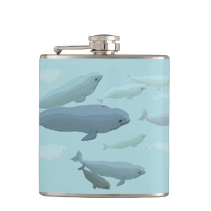Whale Art Flask Custom Beluga Whale Drink Flask