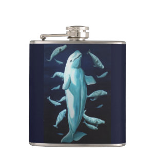 Whale Art Flask Custom Beluga Whale Drink Flask