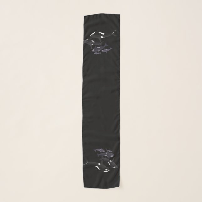 Whale Art Scarf Orca Whales Scarves & Gifts (Front)