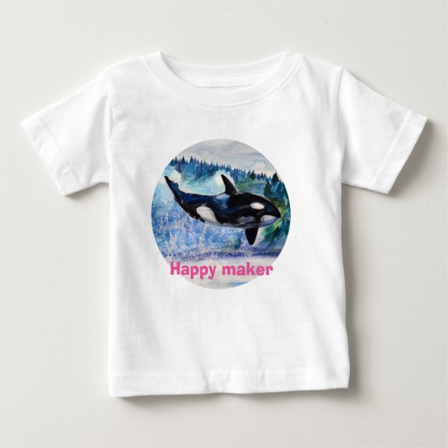 Whale Art Toddler Ruffle Tee (Front)