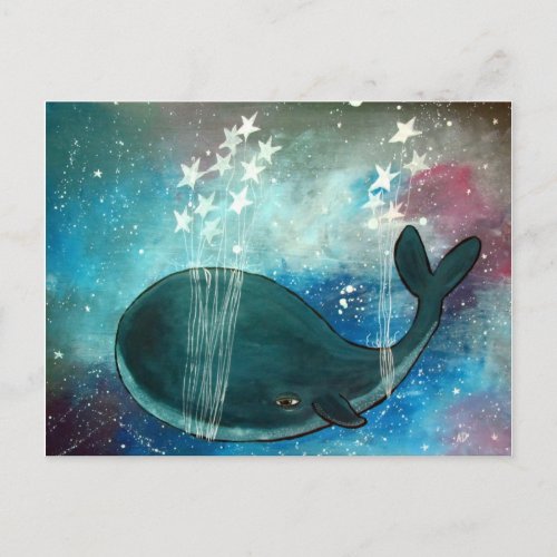 Whale Art Whimsical Postcard Cute Artwork