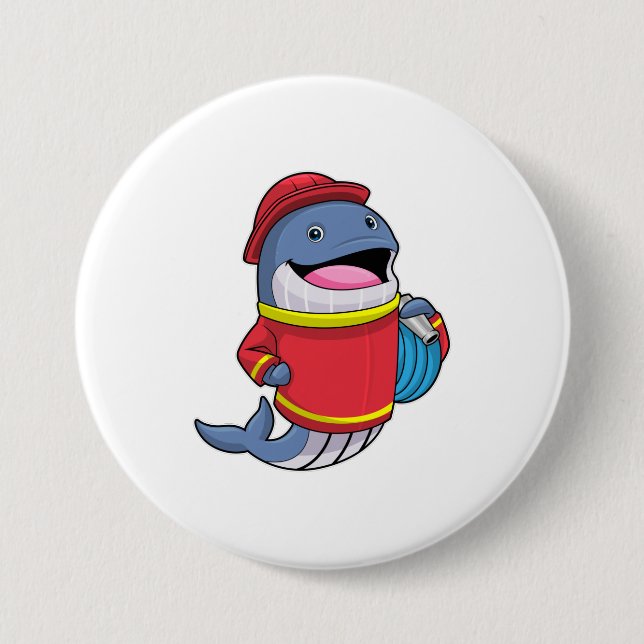 Whale as Firefighter with Hose Button (Front)