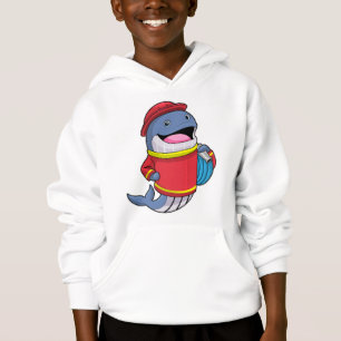 Whale as Firefighter with Hose Hoodie