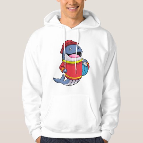 Whale as Firefighter with Hose Hoodie