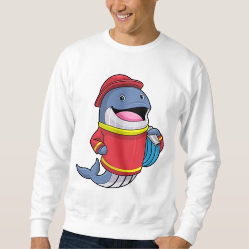 Whale as Firefighter with Hose Sweatshirt