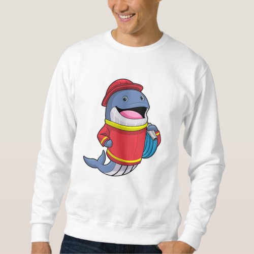 Whale as Firefighter with Hose Sweatshirt