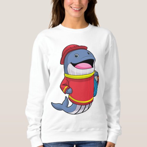 Whale as Firefighter with Hose Sweatshirt