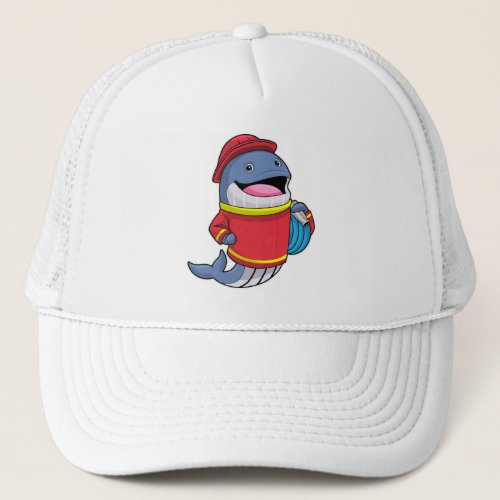 Whale as Firefighter with Hose Trucker Hat