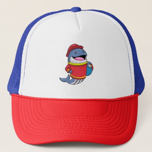 Whale as Firefighter with Hose Trucker Hat