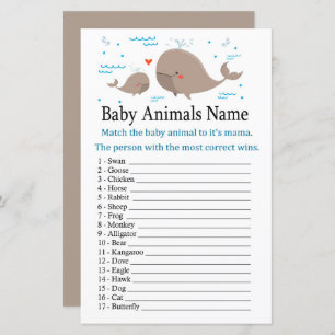 Whale Baby Animals Name Game