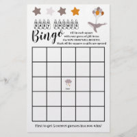 Whale Baby Shower Beautiful Dream Bingo Game Card Flyer