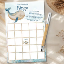 Whale Baby Shower Bingo Game