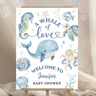Whale Baby Shower Boy Ocean Welcome Foam Board