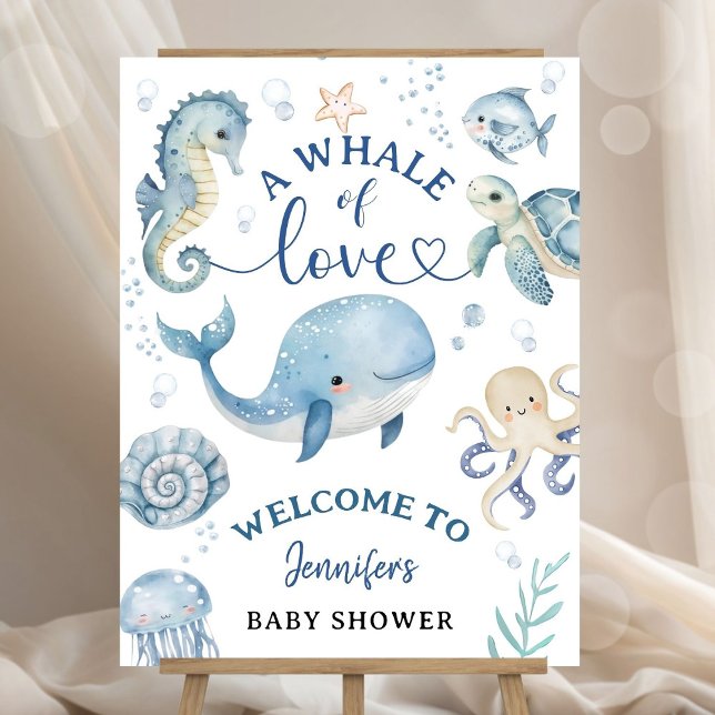Whale Baby Shower Boy Ocean Welcome Foam Board (Creator Uploaded)