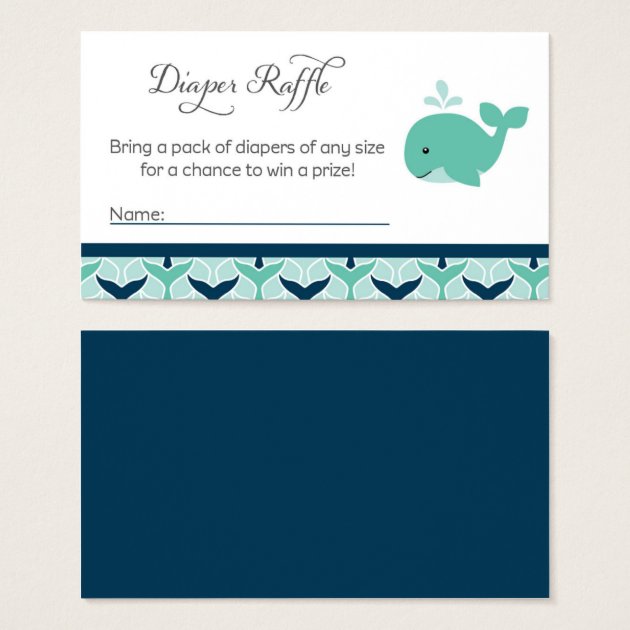 Whale Baby Shower Diaper Raffle Tickets