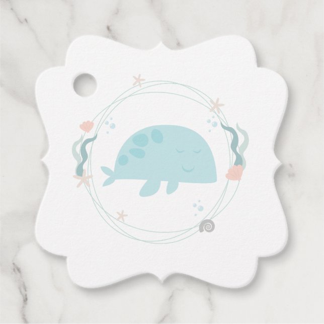 Whale Baby Shower Favor Tags (Front)