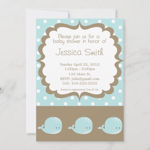 Whale Baby Shower Invitation