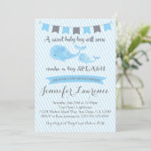 Whale Baby Shower Invitation (Standing Front)