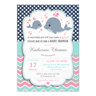 pink whale invitations zazzle whale baby shower invitations