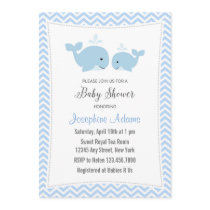 Whale Baby Shower Invitation Blue