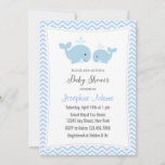 Whale Baby Shower Invitation Blue at Zazzle