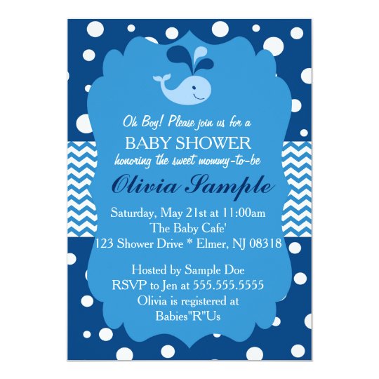 Whale And Anchor Baby Shower Invitations 1